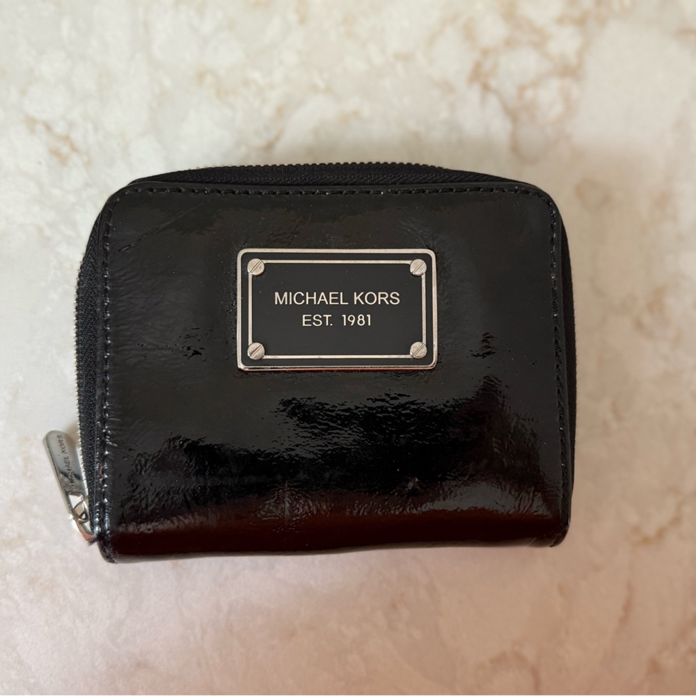 Michael Kors Glossy Black Leather Card Holder